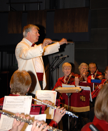 Peter conducting with first violins